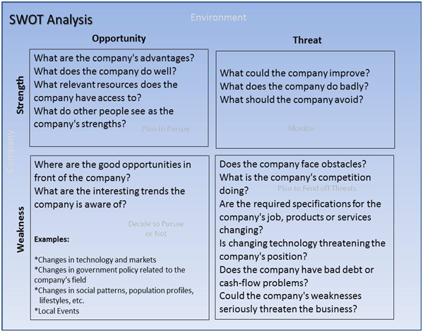 Complete a SWOT Analysis for your selected organization; applying each of the categories in evaluating the company